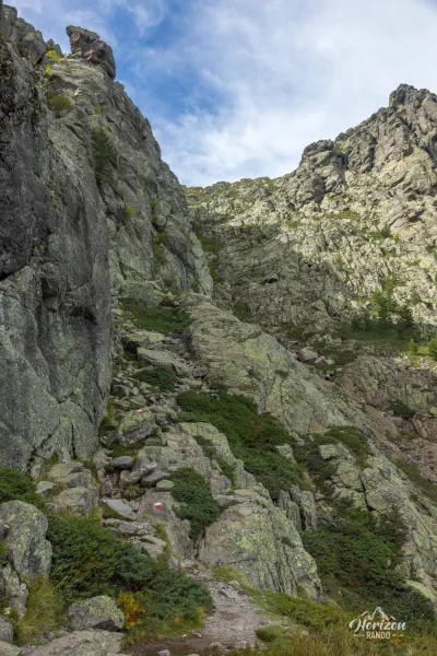 Relatively steep path Relatively steep path