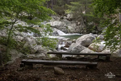 Picnic area along the Manganello river Picnic area along the Manganello river