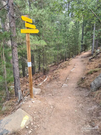Direction signs at the start of the hike Direction signs at the start of the hike