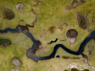 Pozzines at Lake Nino (drone shot) Pozzines at Lake Nino (drone shot)