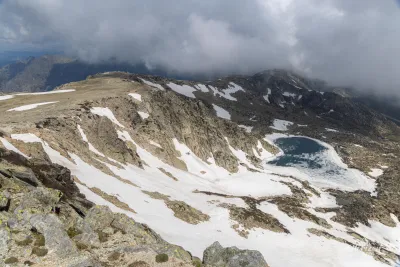 Lake Bastani from the summit of Renoso Lake Bastani from the summit of Renoso