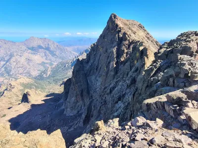 Monte Cinto (2706 m) depuis la Pointe des éboulis (2607 m)