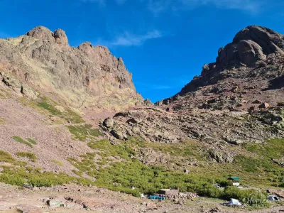 View from the Ciottulu di i Mori refuge, Capu Tafunato on the left