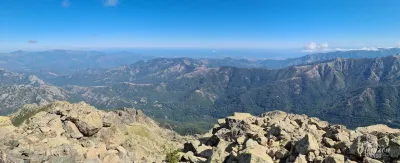 Panorama to the east from Monte d'Oro, with the Mediterranean in the background Panorama to the east from Monte d'Oro, with the Mediterranean in the background