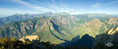View to the east, with the characteristic peak of Paglia Orba (2525 m) in the center View to the east, with the characteristic peak of Paglia Orba (2525 m) in the center