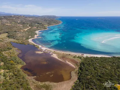 Piantarella beach and pond (drone shot) Piantarella beach and pond (drone shot)