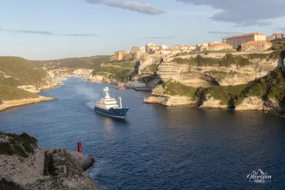 Bonifacio harbor and citadel Bonifacio harbor and citadel