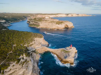 Madonnetta lighthouse and Bonifacio Madonnetta lighthouse and Bonifacio
