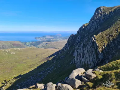 Beinn Nuis on the right, Brodick in the distance Beinn Nuis on the right, Brodick in the distance