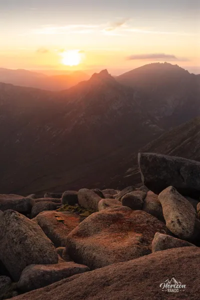 View to the west at sunset, from Goatfell View to the west at sunset, from Goatfell