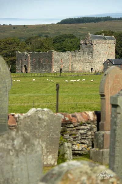 Skipness Castle from the chapel Skipness Castle from the chapel