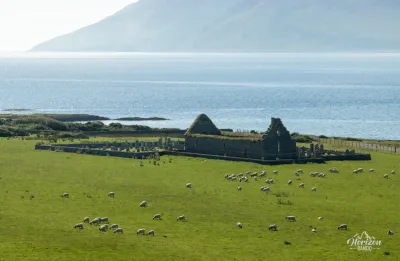 Chapel, Isle of Arran in background Chapel, Isle of Arran in background