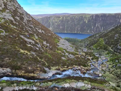 Glas Allt stream plunging into Loch Muick Glas Allt stream plunging into Loch Muick