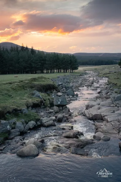 Muick River at sunset Muick River at sunset