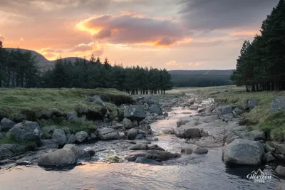 Muick River at sunset Muick River at sunset