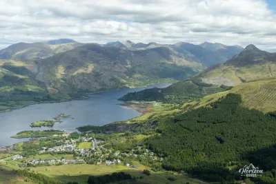 View of Ballachulish and Glencoe during the ascent View of Ballachulish and Glencoe during the ascent