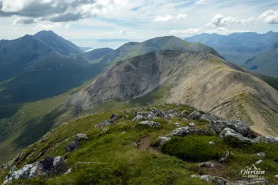 Vue depuis le sommet principal, Beinn Dearg Mhor