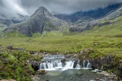 Fairy pools in front of the Cuillins range Fairy pools in front of the Cuillins range