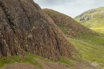 Hexagonal columns at the base of Preshal Beg Hexagonal columns at the base of Preshal Beg