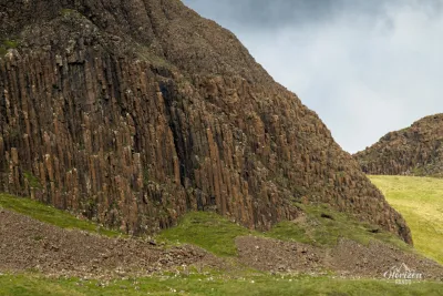 Hexagonal columns at the base of Preshal Beg Hexagonal columns at the base of Preshal Beg