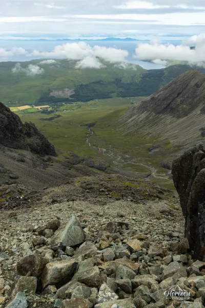 Long ascent through scree Long ascent through scree