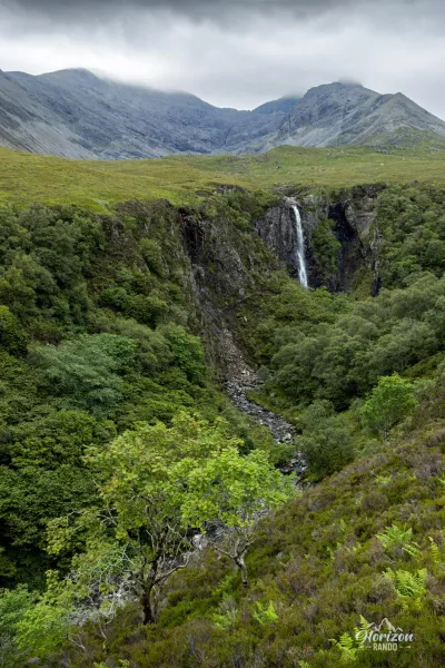 Eas Mòr waterfalls in front of Sgùrr Dearg Eas Mòr waterfalls in front of Sgùrr Dearg
