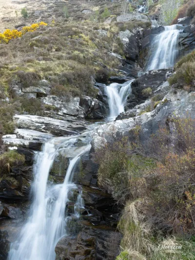 Waterfalls of the Allt A' Mhuiseil stream Waterfalls of the Allt A' Mhuiseil stream