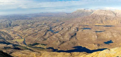 Panorama east from the summit of Ben Stack