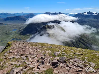 Horns of Alligin in the clouds Horns of Alligin in the clouds