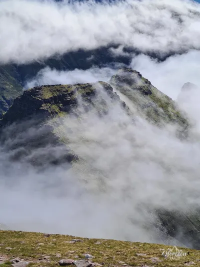 Horns of Alligin in the clouds Horns of Alligin in the clouds
