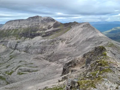Beinn Eighe ridge path, Spidean Coire nan Clach on the left Beinn Eighe ridge path, Spidean Coire nan Clach on the left