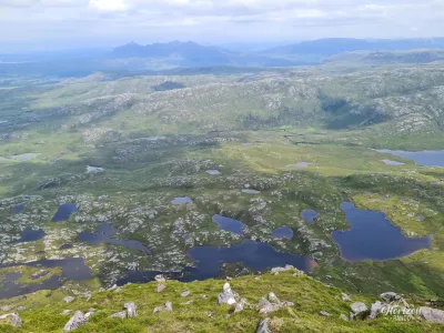 View north from the summit of Suilven View north from the summit of Suilven