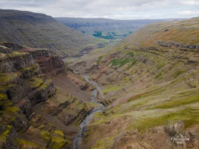 Strútsfoss (drone view) Strútsfoss drone view