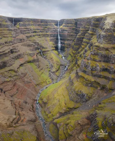 Strútsfoss (drone view) Strútsfoss (drone view)