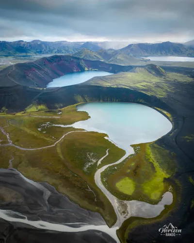 Ljótipollur lake (lsecond lake, drone shot) Ljótipollur lake drone shot