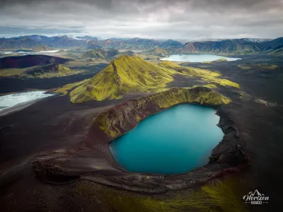 Bláhylur lake (drone shot) Bláhylur lake (drone shot)
