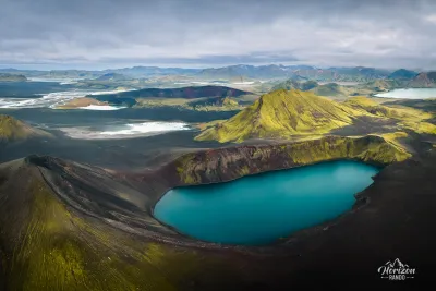 Bláhylur lake (drone shot) Bláhylur lake (drone shot)