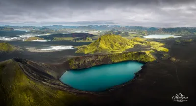Bláhylur lake (drone shot) Bláhylur lake drone shot
