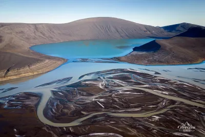 Skyggnisvatn lake (drone shot) Skyggnisvatn lake drone shot