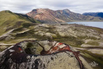 Stútur crater (drone shot) Stútur crater drone shot