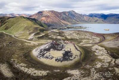 Stútur crater (drone shot) Stútur crater drone shot