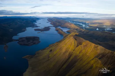 Lake Langisjór (drone shot) Lake Langisjór drone shot