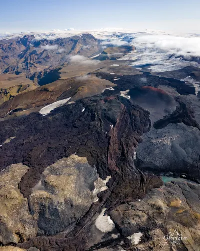 Móði and Magni in front of Myrdalsjökull (drone shot) Móði and Magni in front of Myrdalsjökull (drone shot)