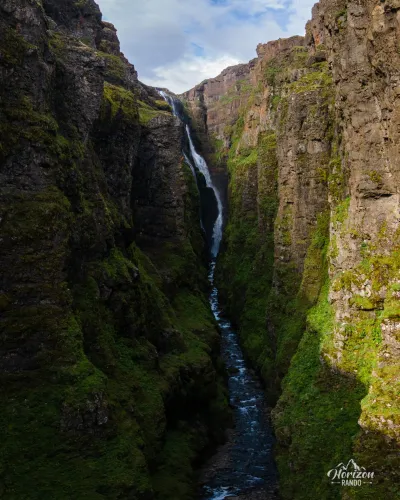 Glymur waterfall (drone shot) Glymur waterfall (drone shot)