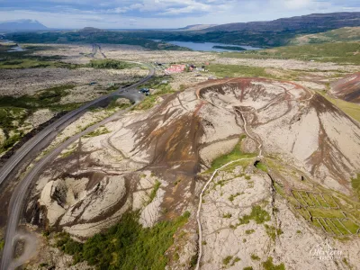 Grábrók crater (drone shot) Grábrók crater drone shot