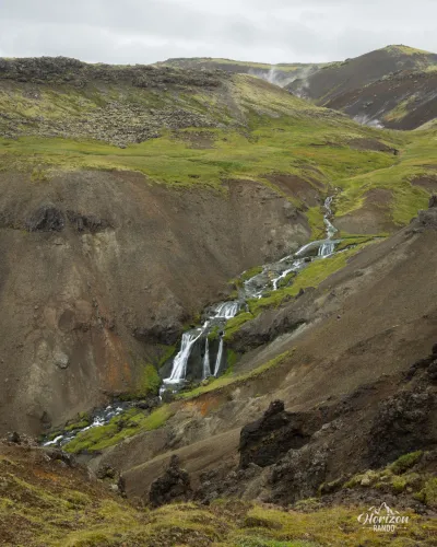 Djúpagil Canyon and Djúpagilsfoss waterfall Djúpagil Canyon and Djúpagilsfoss waterfall