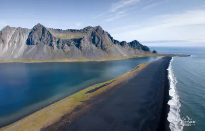 Eystrahorn et la plage de Hvalnes (vue drone)