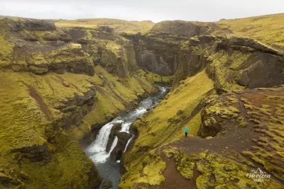 Skógá Waterfall Way (drone shot) Skógá Waterfall Way (drone shot)