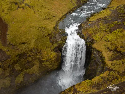 Skógá Waterfall Way (drone shot) Skógá Waterfall Way (drone shot)