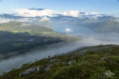 Voldsfjord from the summit of Helgehornet The Voldsfjord from the summit of Helgehornet